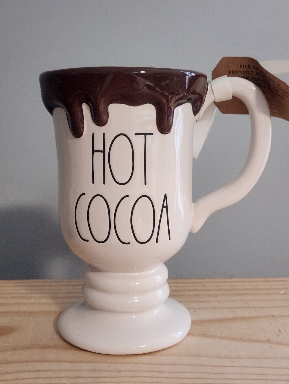 Rae Dunn Ceramic Hot Cocoa Hot Chocolate Mug with Chocolate Drip Design - NWT